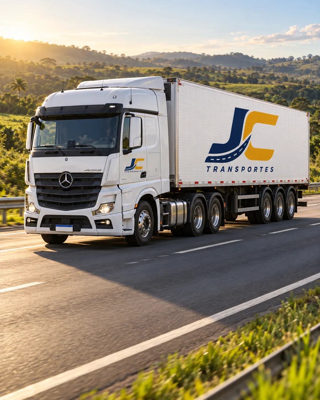 Carreta da JC Transportes em rodovia brasileira